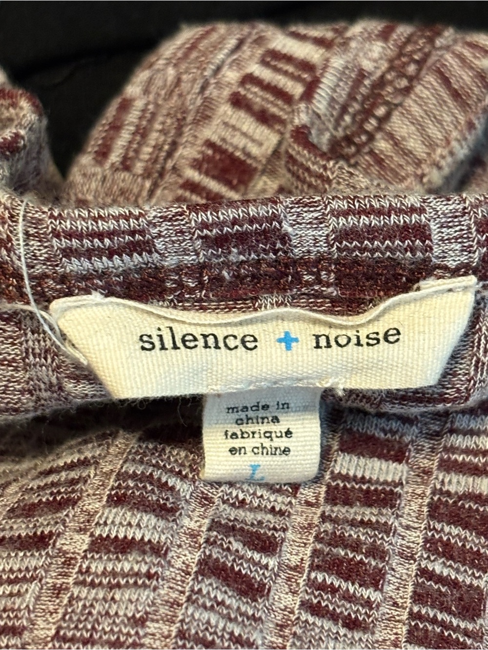 Urban Outfitters Silence + Noise Ribbed Knit Dress in Maroon and Cream - Picture 2 of 2